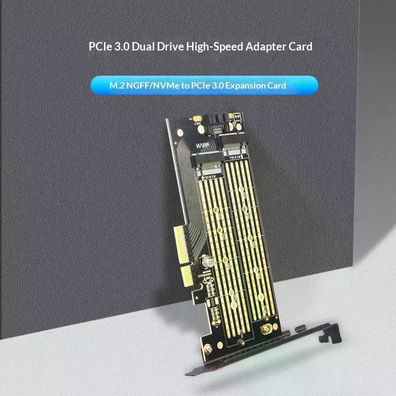 Dual M.2 PCIe 4.0 Adapter For NVMe/NGFF SSD NVMe (M Key) And SATA (B Key) SSD To PCIe X4 X8 X16 Slot For Desktop PC SK6