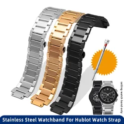 For Hublot Yubo Watch Strap Big Bang Classic Fusion Men Women Solid Stainless Steel Watchband Bracelet 27mm*19mm 21*13mm 24*17mm
