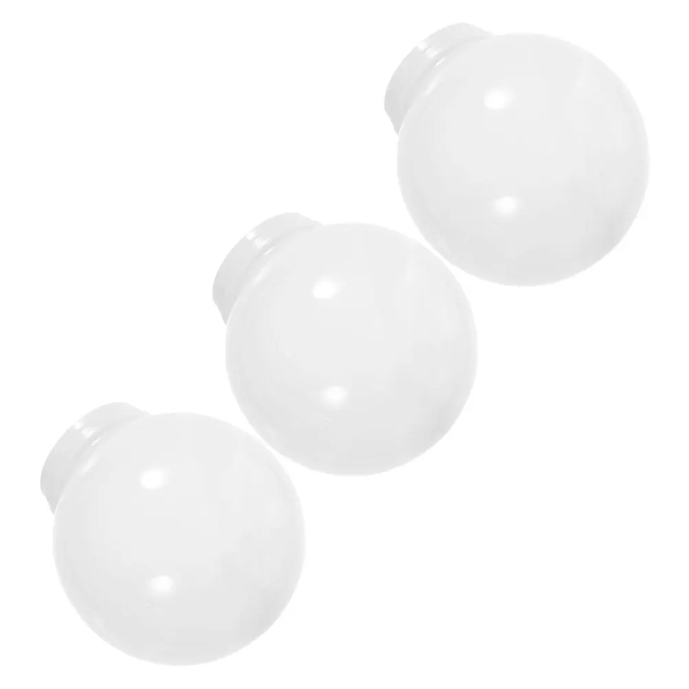 

3pcs Outdoor Lampshade White Acrylic Round Globe Light Cover 2.6 Inch Threaded Neck For Garden Wall Street Fixtures Replacement