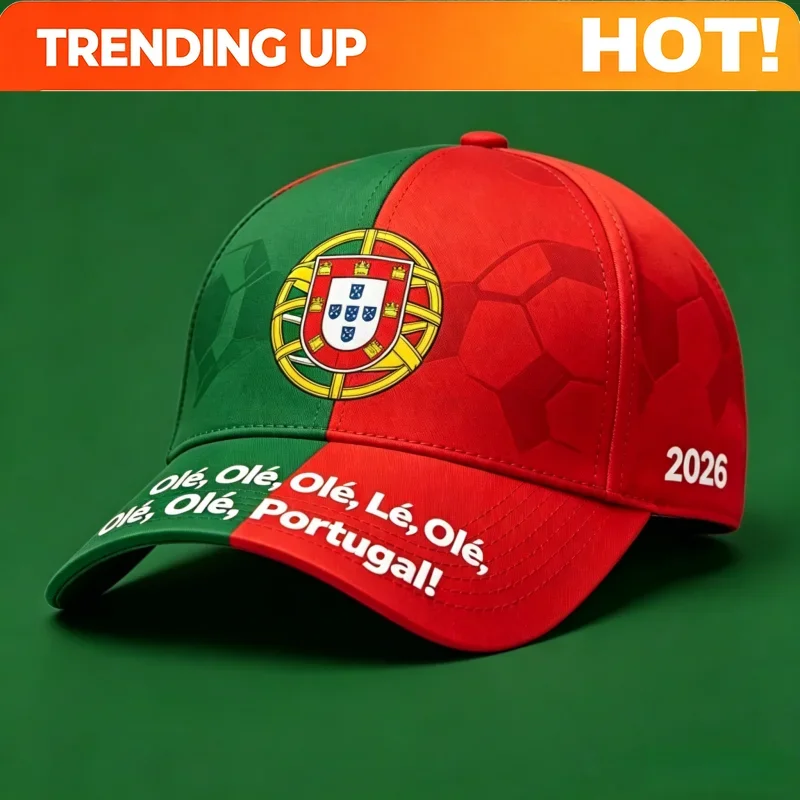 Custom 2026 Summer Portugal Football Fans 3D Print Baseball Cap Quick Dry Breathable Unisex Thin Soccer Sun Hat One Size