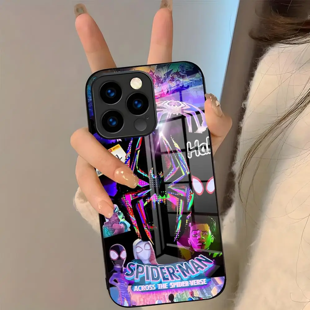 Coole C-S-Spiderman-ES Handyhülle für iPhone 17 Pro Max 16 15 14 Pro Max 13 11 Plus Glasabdeckung