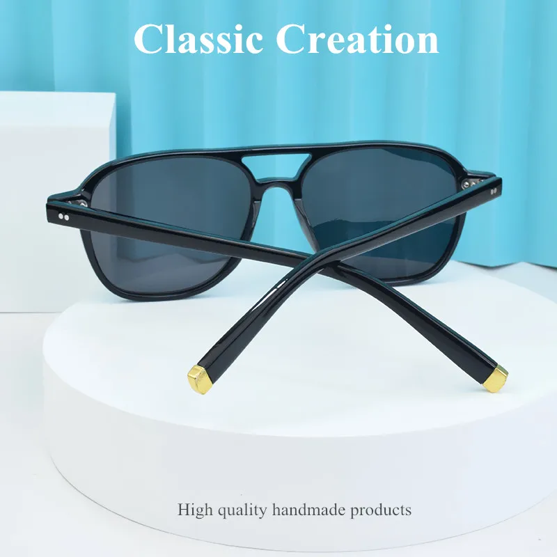 ROGBAE Vintage Acetate Sunglasses Men BJORN High Quality Retro Designer UV400 Sun glasses Women Handmade Luxury Brand Sunglass