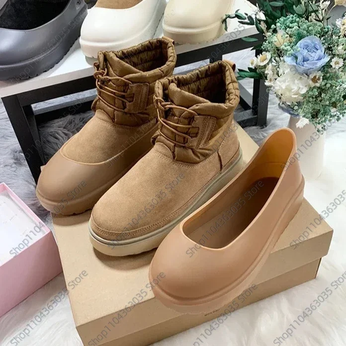 New snow boots shoes cover rain boots men's non-slip thickening and wear-resistant outer wear rain woman shoes cover Schuhhüllen