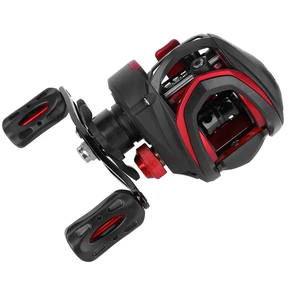 High 8:1:1/Baitcasting Fishing Reel - Metal Body, Black/Rose, Left/Right Hand, Magnetic Brake for Casting