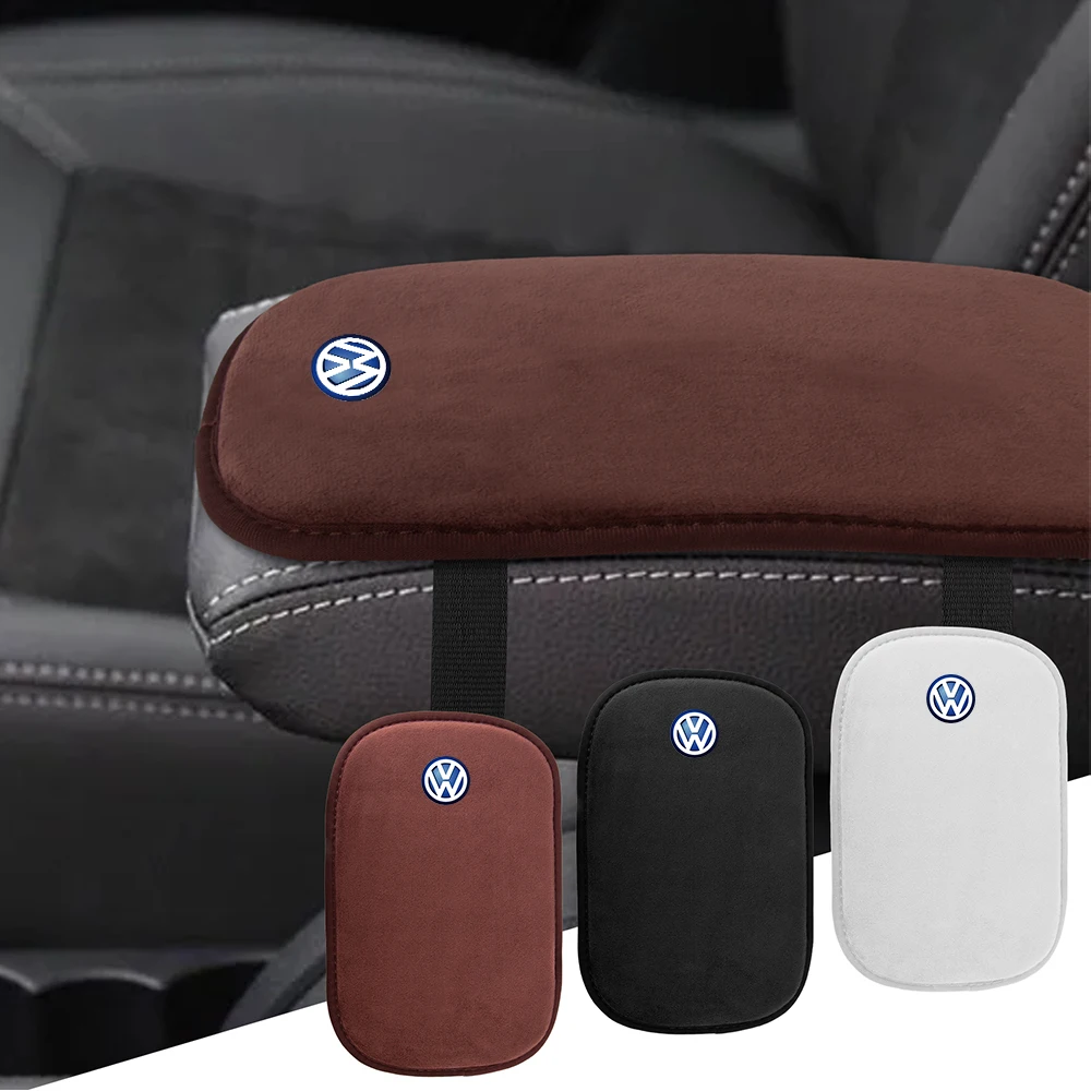 Suede Leather Armrest Mat Arm Rest Protection Cushion Auto Armrests For Volkswagen VW R Line Golf Polo Tiguan Passat B6 Touran