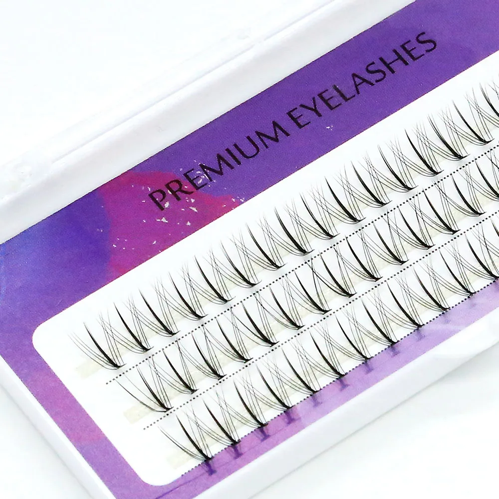 Moonlily Sandwich Fashion Silk Spikes 10D Individual Eyelash Extension Middle Thick Cluster Lashes False Lashes Doll Eyes Look