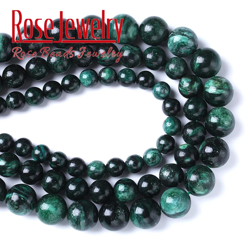 AAAAA Natural Green Emerald Gemstone Beads Green Stone Round Loose Beads For Jewelry Making DIY Bracelets Necklaces 6/8/10mm 15\