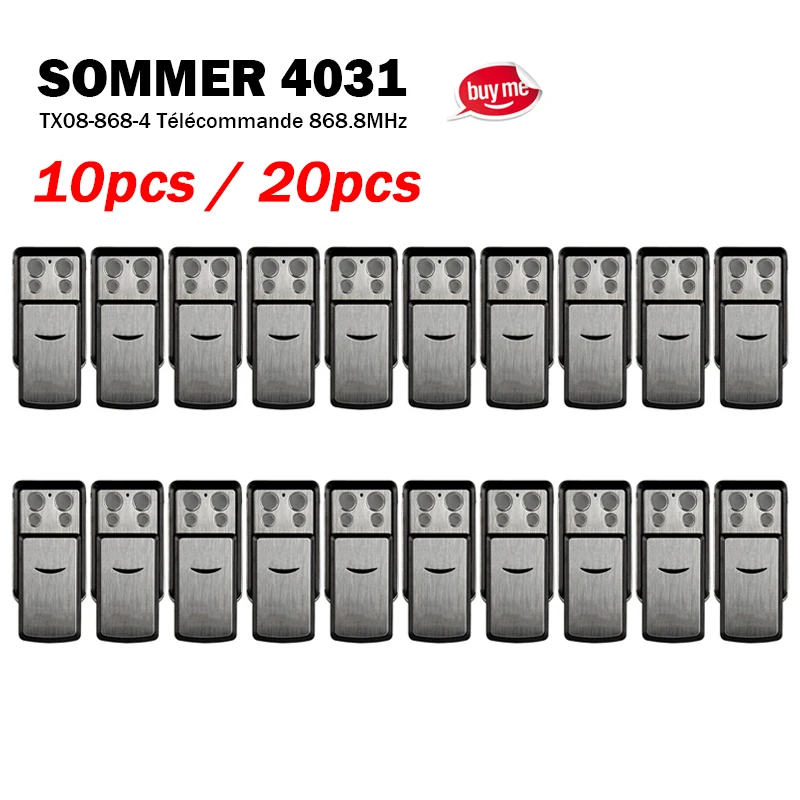 

10pcs / 20pcs SOMMER 4031 TX08-868-4 4020 4026 TX03 868 2 4 4025 4011 4021 Garage / Gate Remote Control 868.8MHz Rolling Code