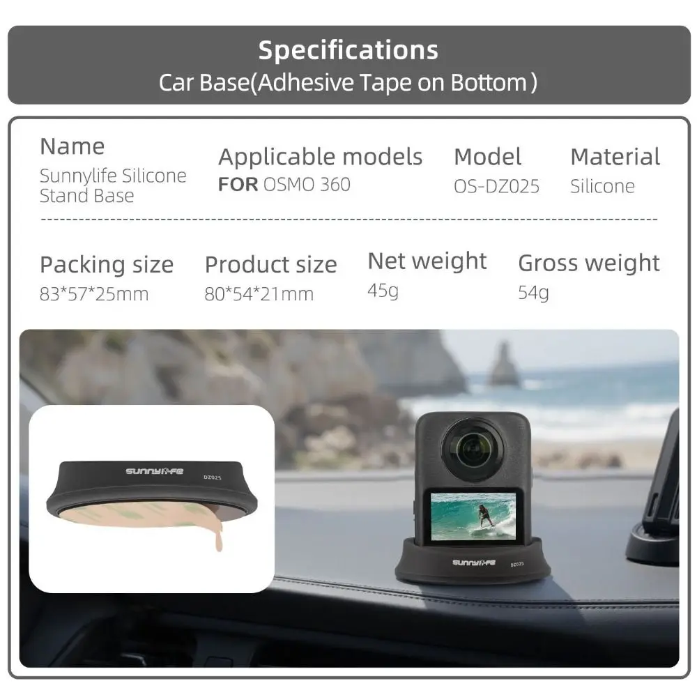 Base de escritorio de silicona antideslizante soporte de montaje duradero fijo estable soporte de montaje para coche para DJI Osmo 360 accesorios de Cámara de Acción