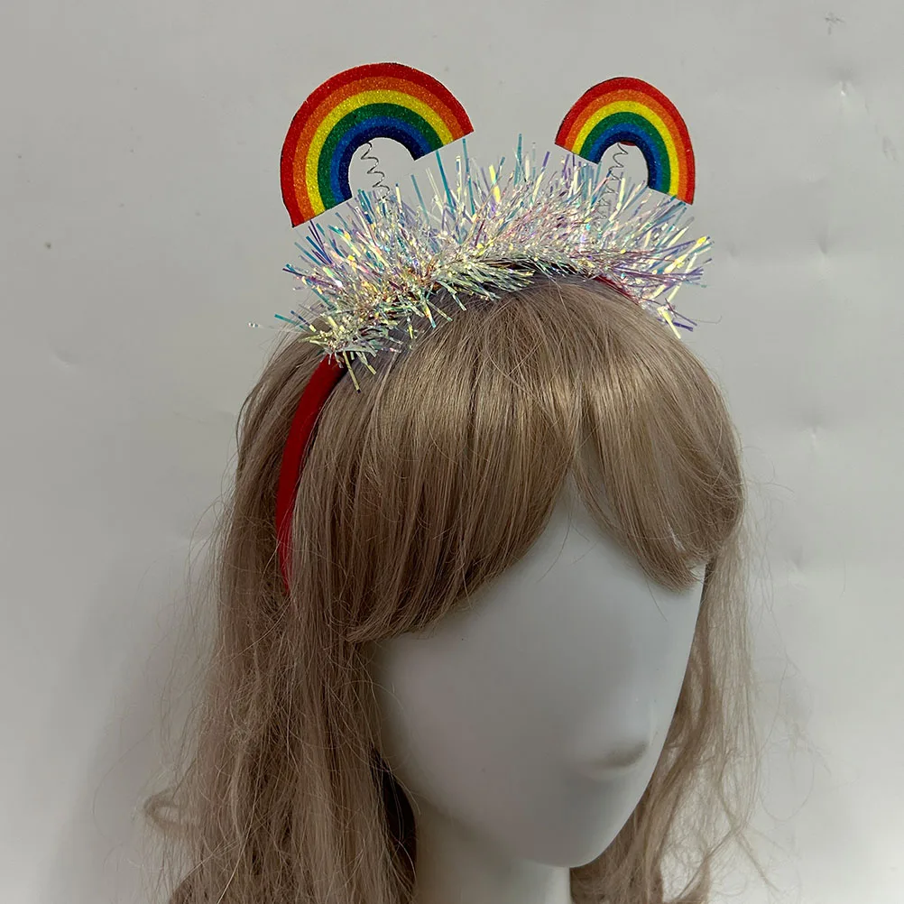 

2pcs Rainbow Headband Unique Felt Cloth Decorative Hair Accessories for Women Girls Carnival Party