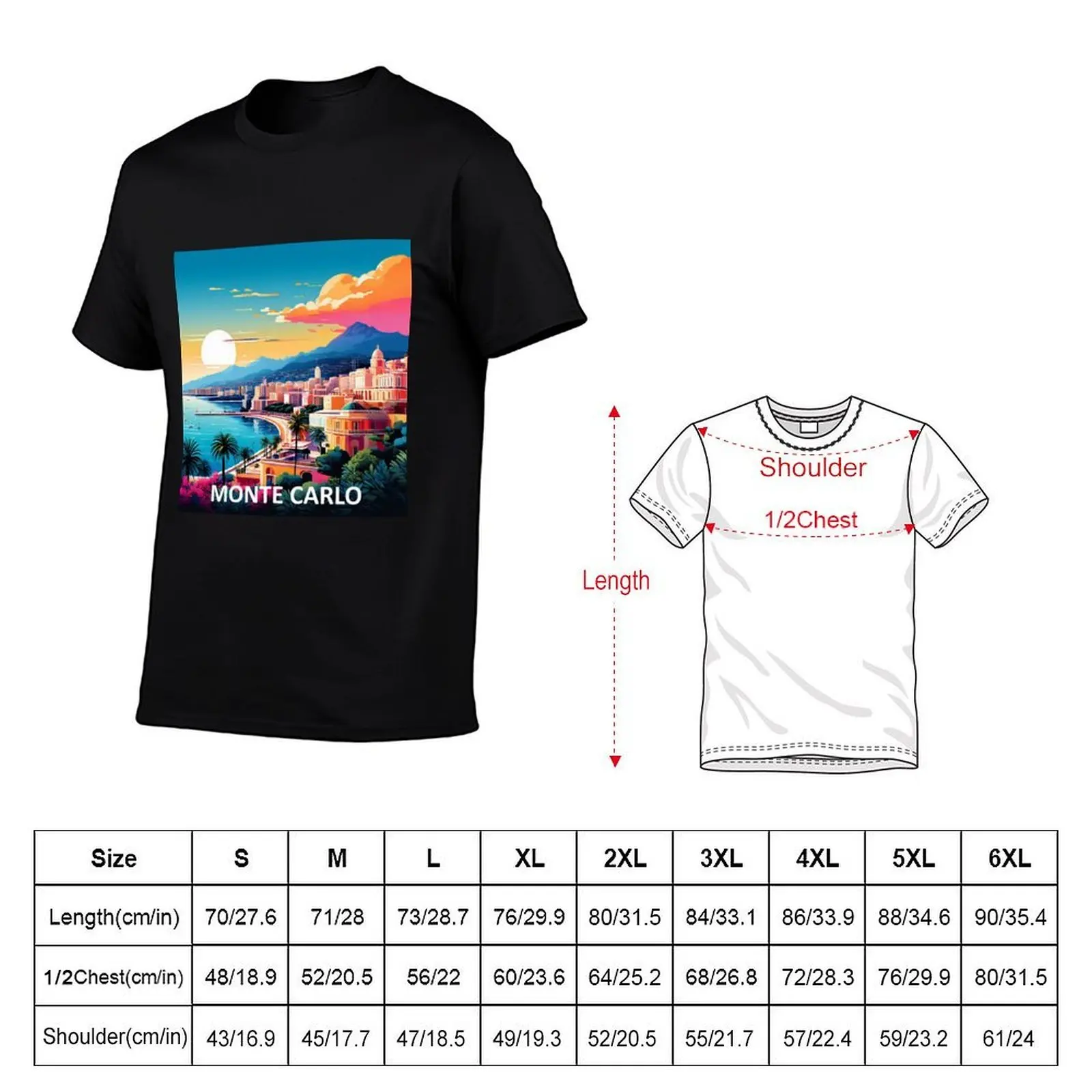 Monte Carlo. T-Shirt Plus Size Simple Casual Top