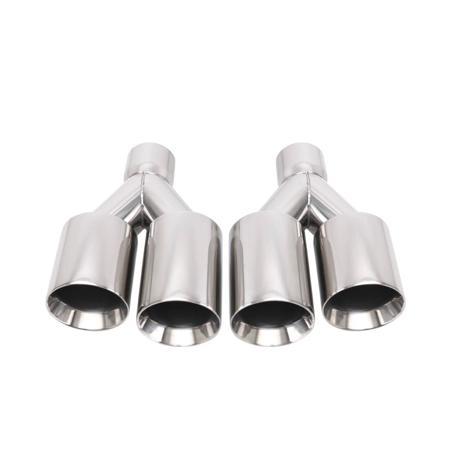 

1PCS Double Wall 2/2.5/3 Inch Exhaust Pipe Tip Dual Muffler Tail Pipe for Universal Car silver blue