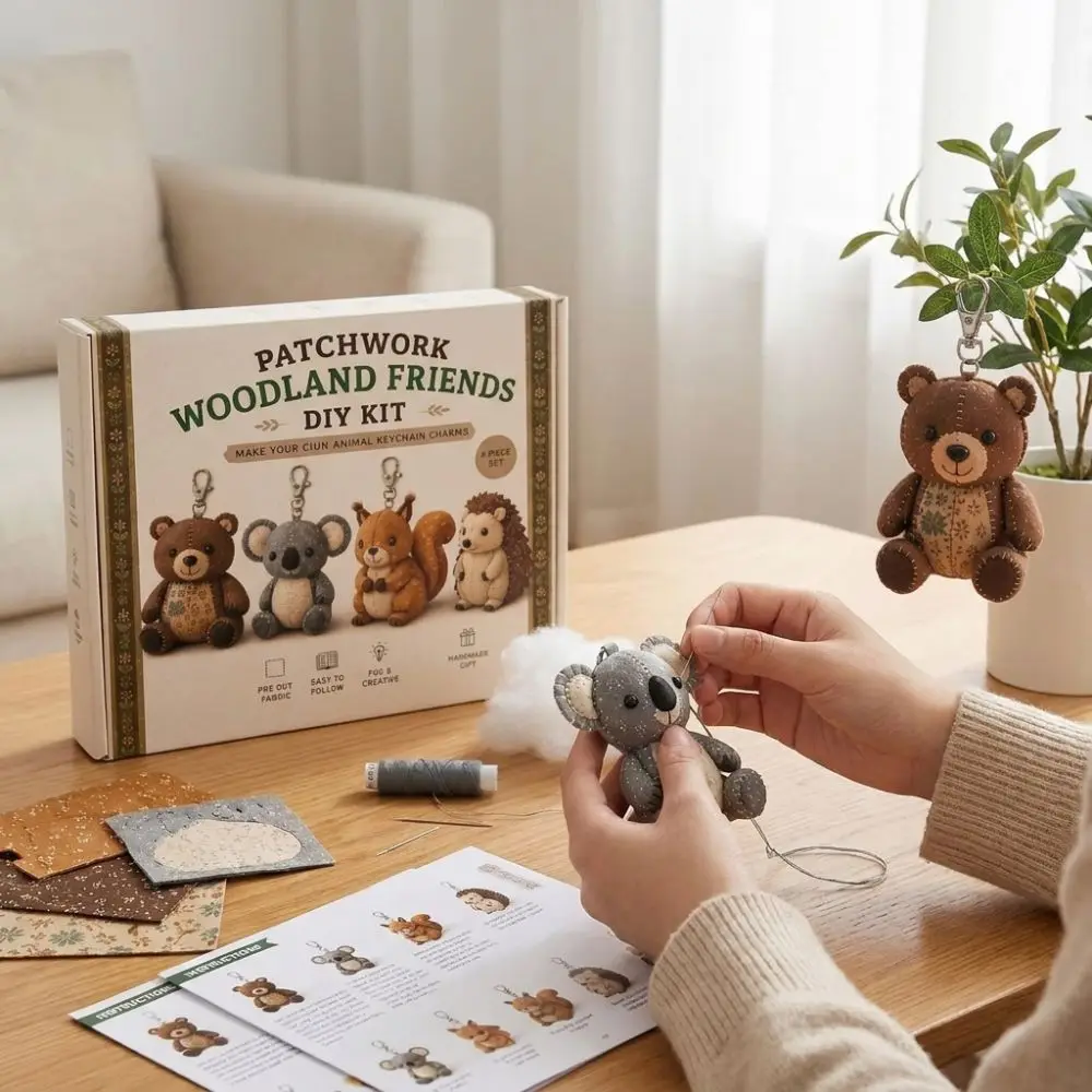 Pre-cut Fabric 3D Felt Sewing DIY Kit Cartoon Bird Animal Charm DIY Sewing Art Craft Set Unique Cat Dog Gnome - view 4