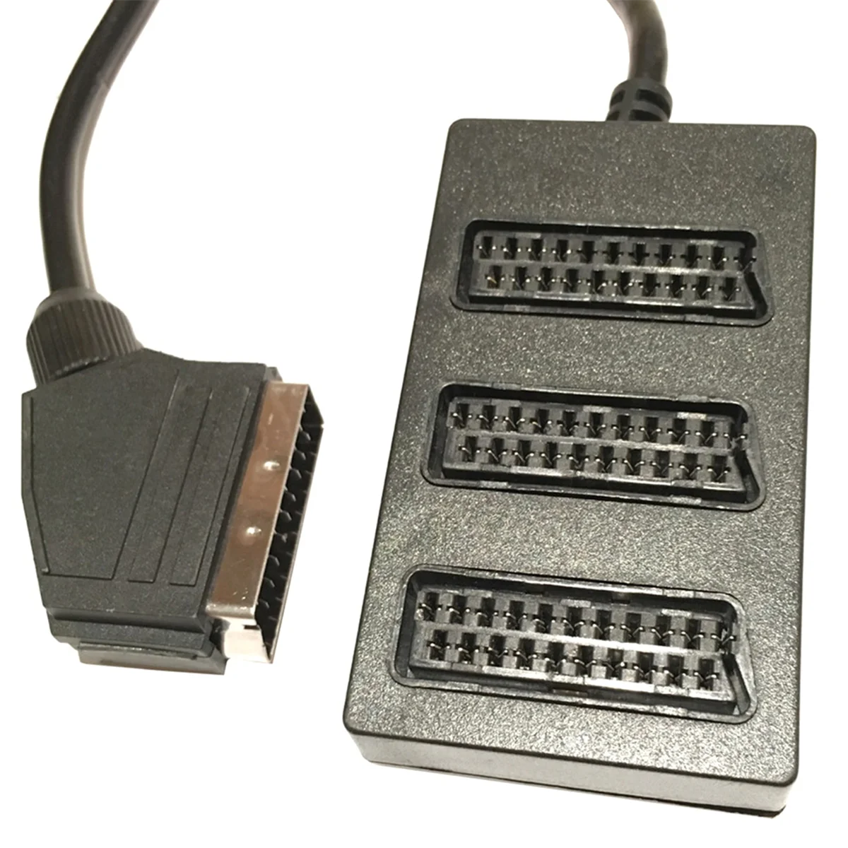 Divisor Scart de 3 vías, conector adaptador macho a hembra, Cable divisor Scaet de 3 vías