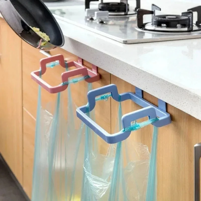 1/2/4pcs Garbage Rack Storage Garbage Bag Rack Cabinet Door Kitchen Cabinet Hanging Garbage Rack Kitchen Organizer