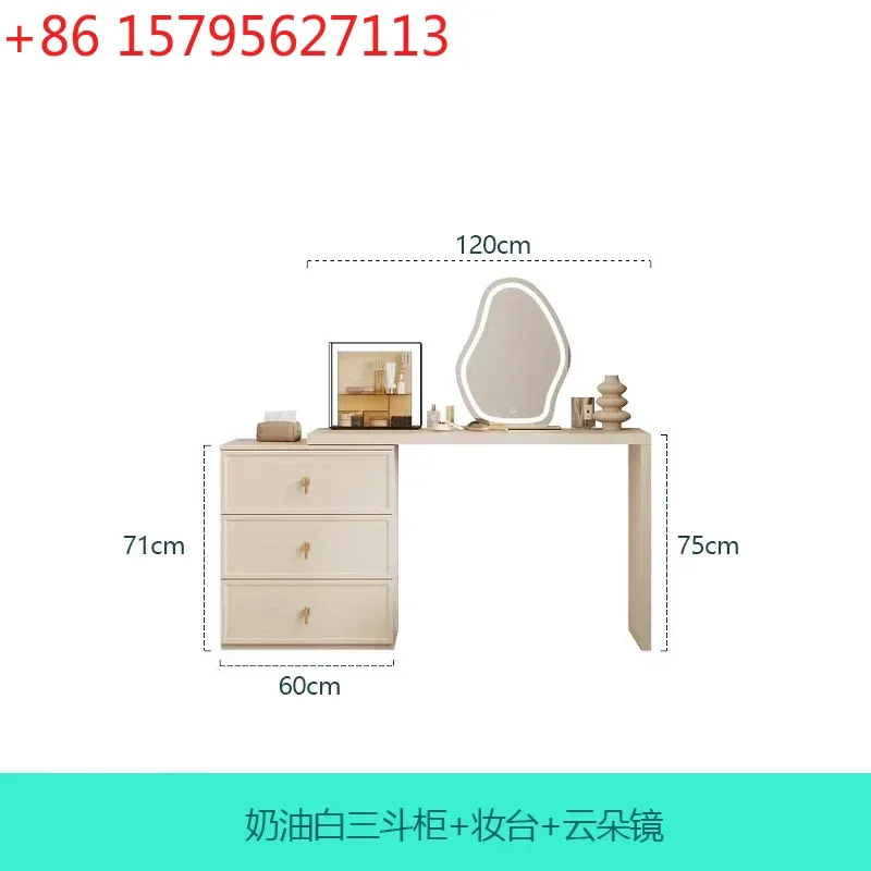 Drawers Chair Lights Vanity Storage Mirror Led Stool Cabinet Makeup Desk Girl White Luxury Coiffeuse De Chambre Furniture