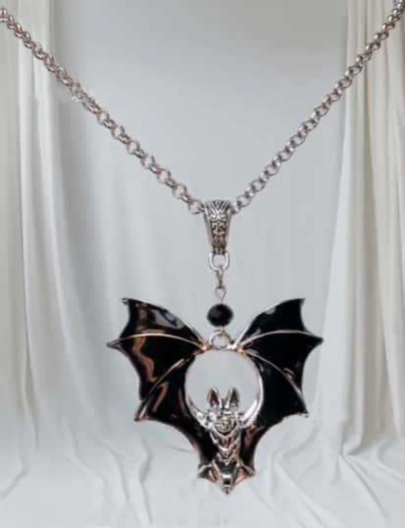 Vampire Bat necklace, Gothic jewelry, retro, Blood bat, pagan, witch accessories, Black Bat, alternative, Choker For Women Man