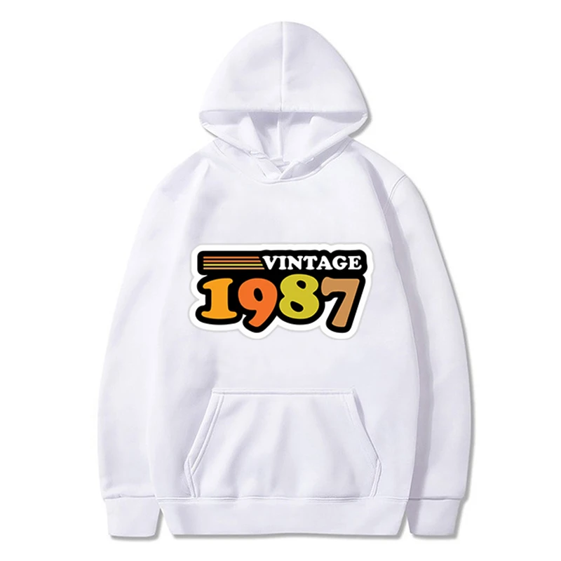 1987 Letter Versatile Fashion Retro Hooded Sweatshirt  | Cotton Casual Women's Hooded Sweatshirt | Latest Fashion Fashion Trends