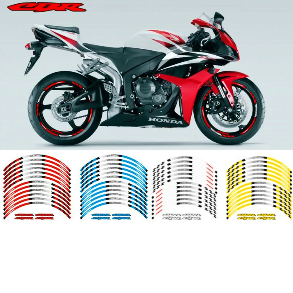 17inch Wheels Hub Stickers Motorcycle Accessories Reflective Decals Stripes For HONDA CBR 1100XX 125R 300R 500R
