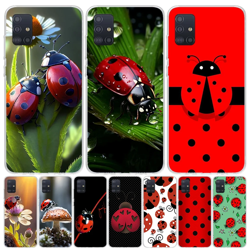 Insect Seven-Star ladybug Phone Case For Samsung Galaxy A51 A41 A31 A21S A11 A01 A71 A50 A40 A30S A20E A10S A70 A6 A7 A8 A9 Coqu