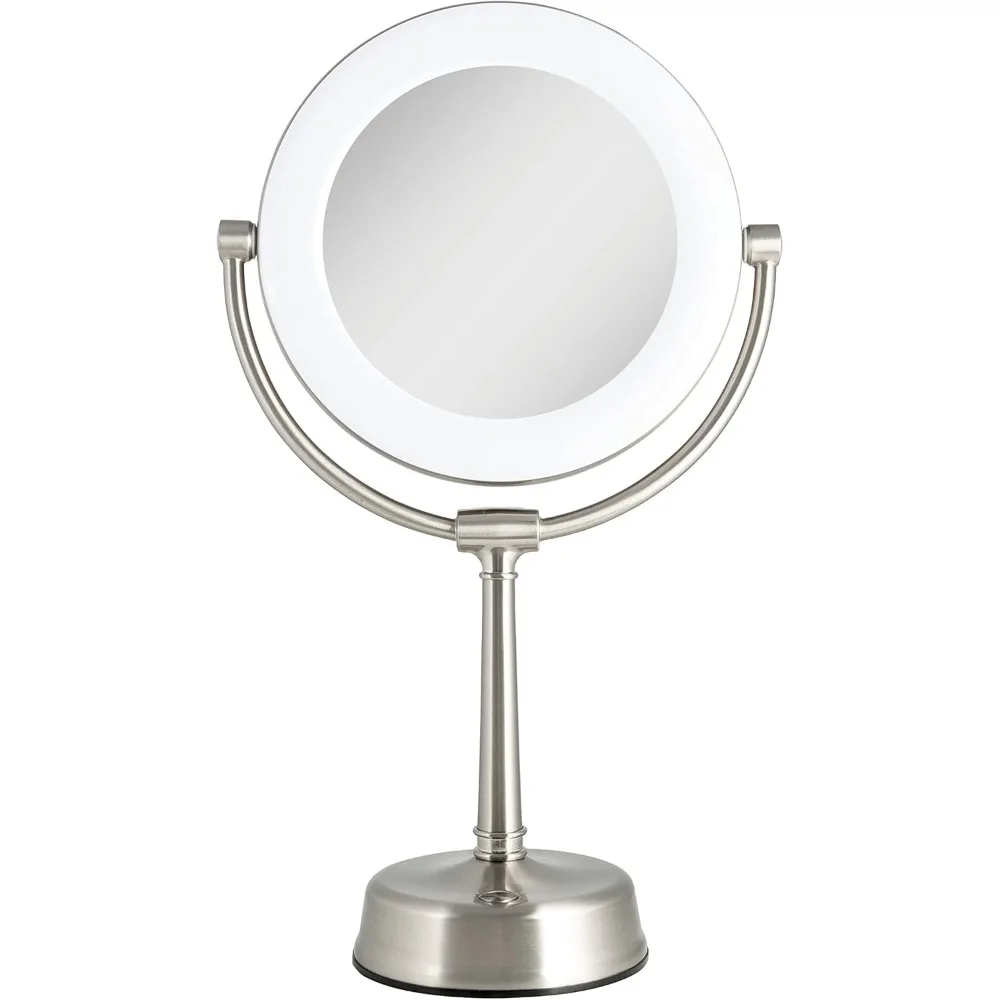 

LED Lighted Makeup Mirror with Magnification Two-Sided Swivel Mirror with Lights for Makeup Desk Vanity