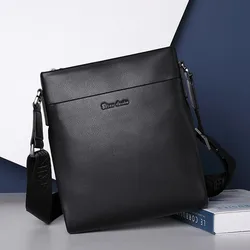 BISON DENIM Genuine Leather Cowhide Men's Shoulder Bag Travel Work Business Crossbody Messenger Bag Fashion Side Bags