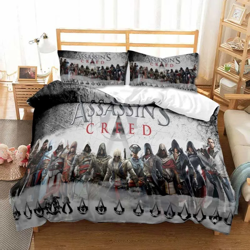 

Gamer A-Assassin S Creed All Season Twin Bedding Set 3 Piece Comforter Set Bed Duvet Cover Double King Comforter Cover