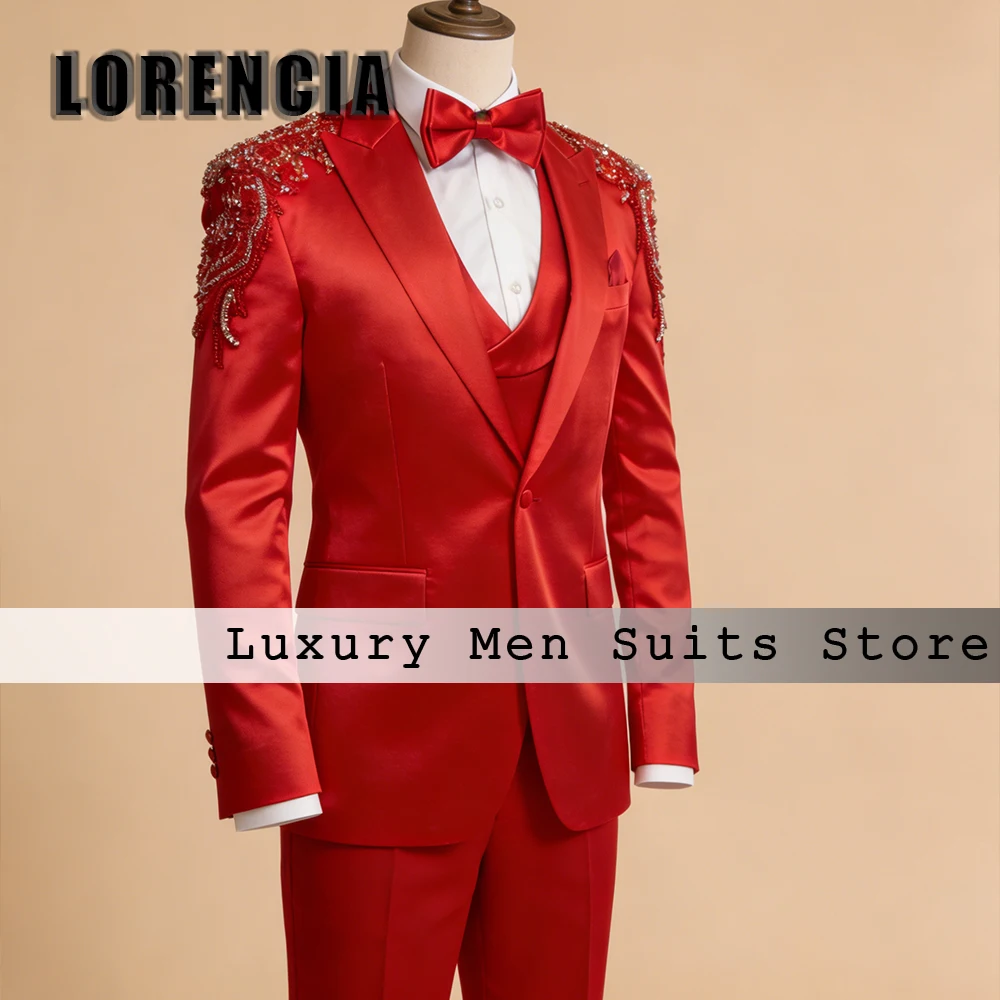 

Simple Diamond Male Suits 3 Pieces Single Breasted Tuxedos Wedding Party Outfit 2026 Customized Blazer Pants roupas masculinas