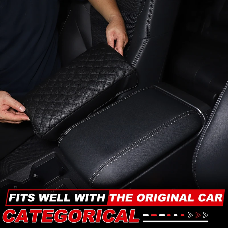 

For Toyota Land Cruiser Prado 250 LC250 2024-2025 Leather Black Car Armrest Box Cover Interior Car Accessories