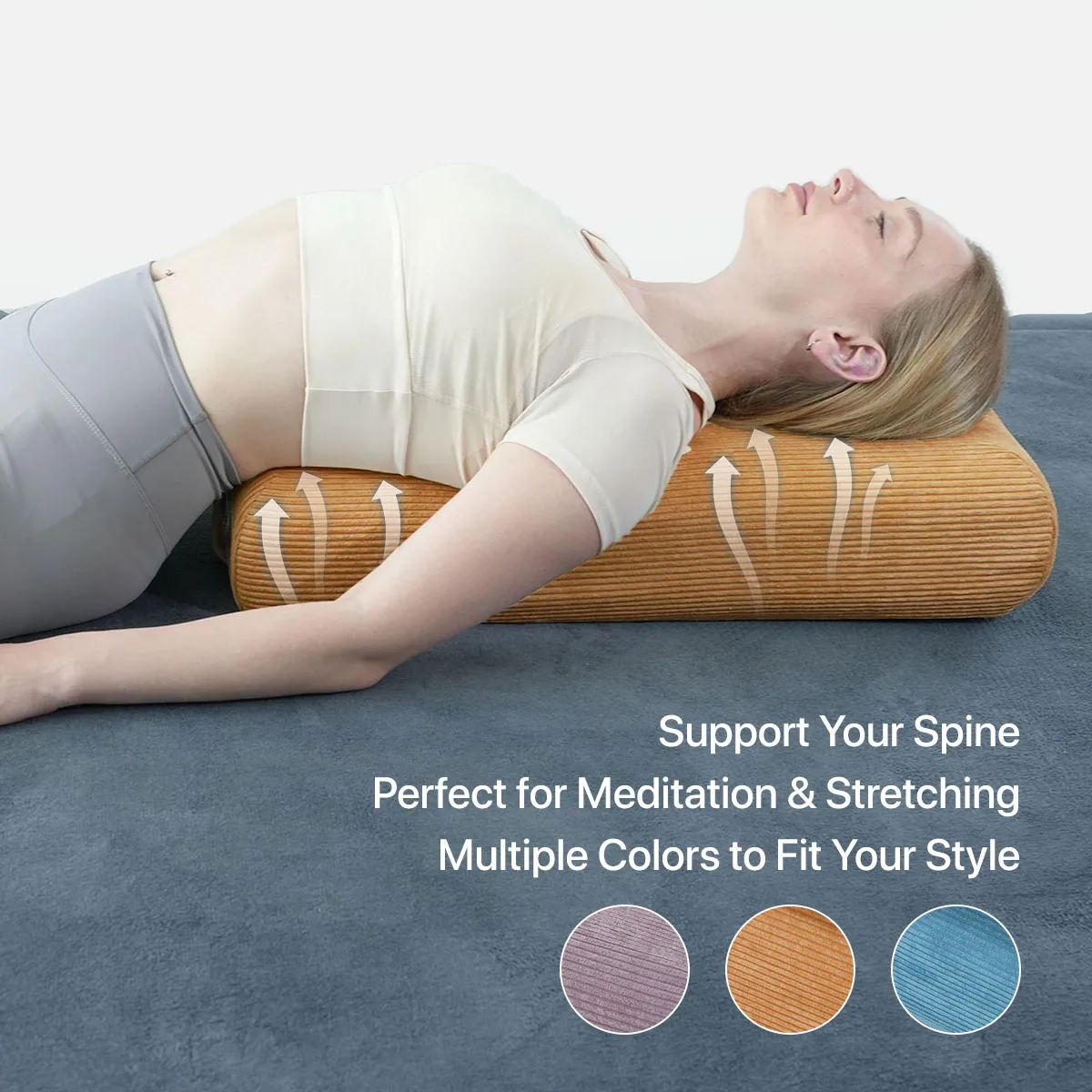 Yoga-Bolster – langes Stützkissen für restauratives Yoga und auf dem mit maschinenwaschbarem Bodenbezug mit Griff