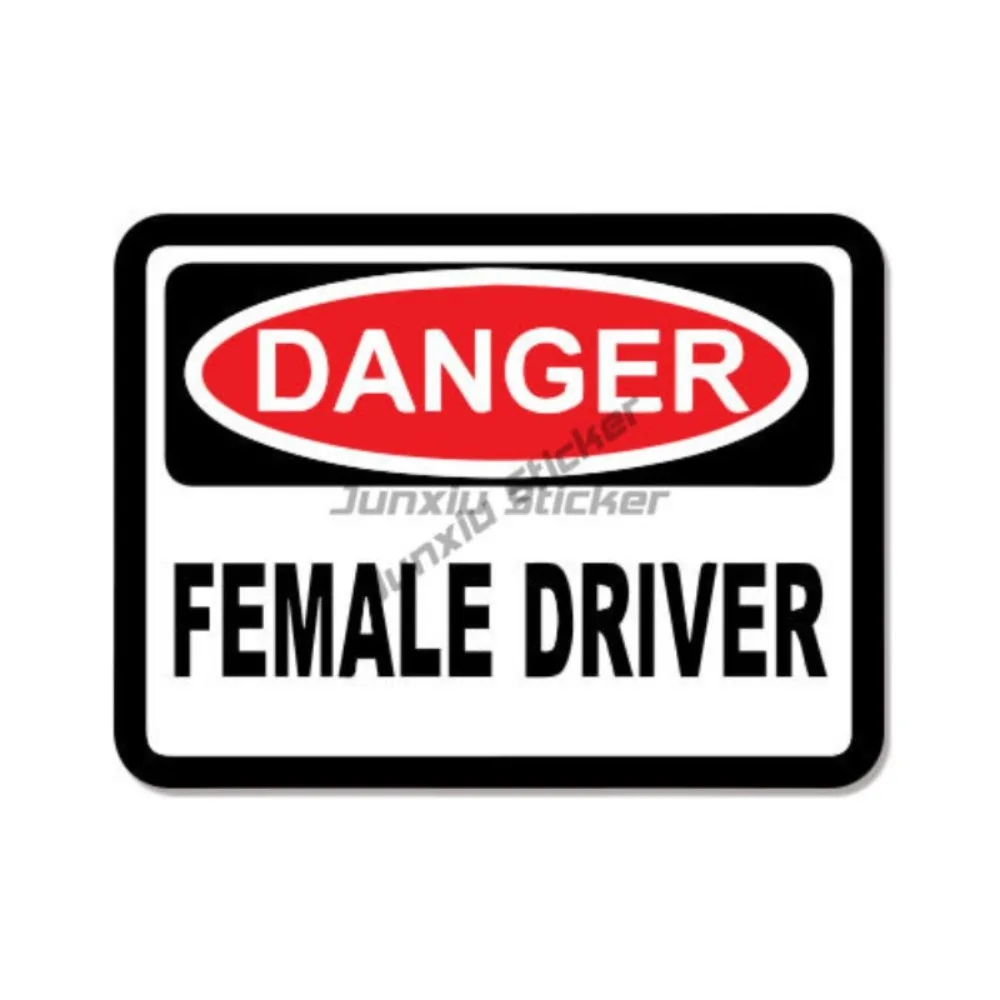 Danger Female Driver Female Woman Car Bumper Sticker Decal Scratch Exterior Car Suv Camper Windshield Bumper