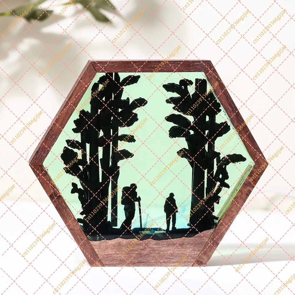 Epoxy resin 3D ornament DIY lettering advanced sense of Father's Day gift for hikers