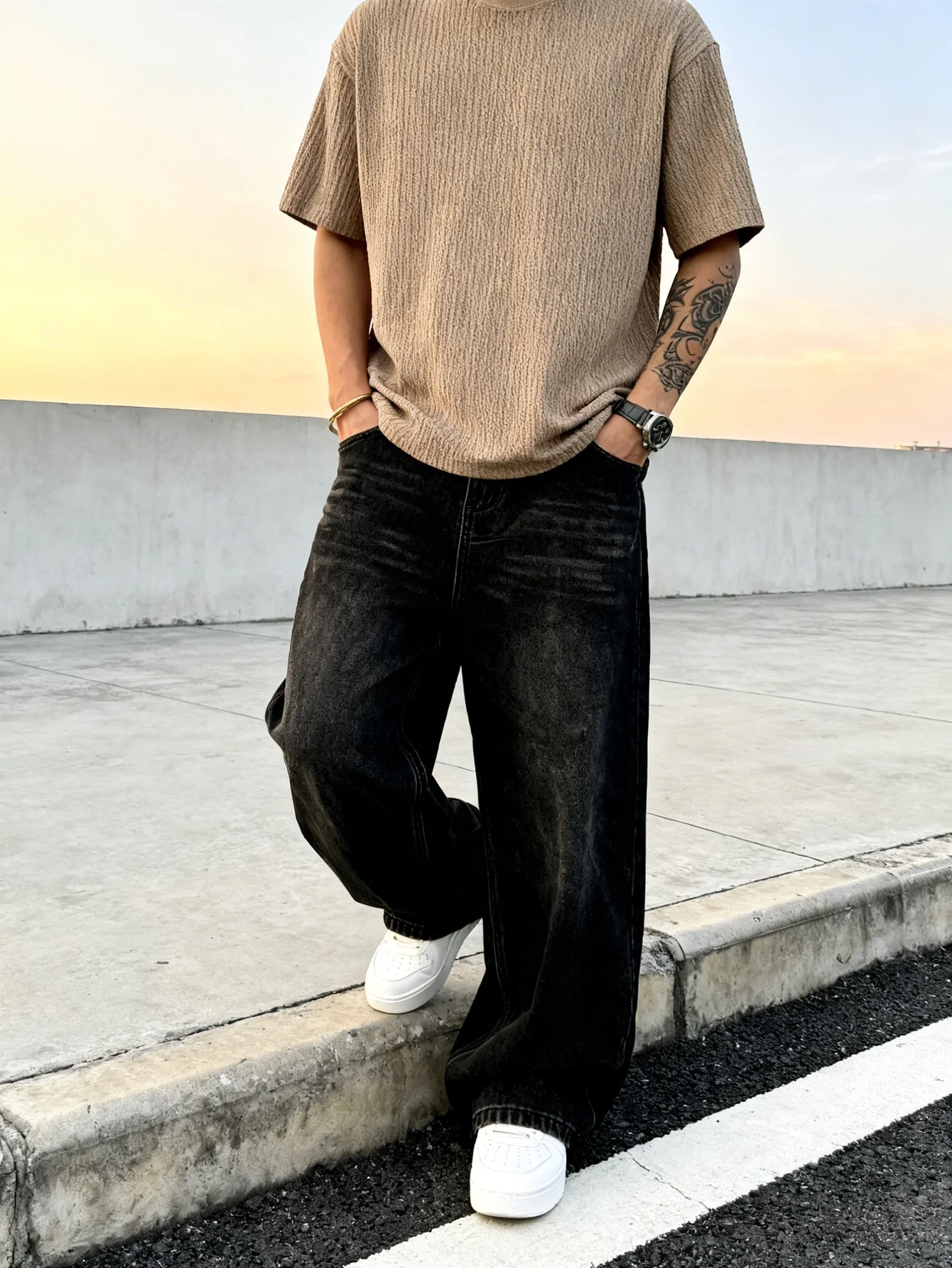 Y2K Clothes Black Baggy Man Pants Unisex Jeans Drip No accessories or belts included