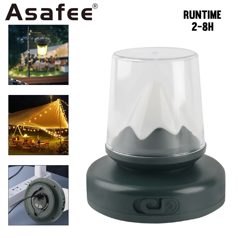 

Asafee Camping Light Built-in Battery Lamp Rechargeable Flashlight Waterproof Torch Retractable Light Strip Garden Party DEC