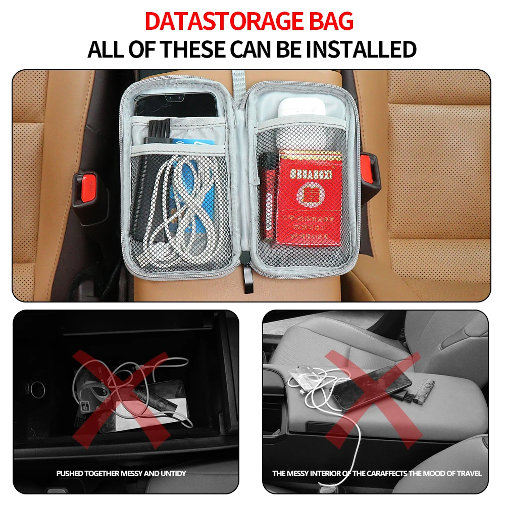 1pc For Tesla Model S 3 Y 2012-2023 2013 2016 2017 2020 2021 Highland Y Car digital Supplies Storage bag USB Cable Storage Box