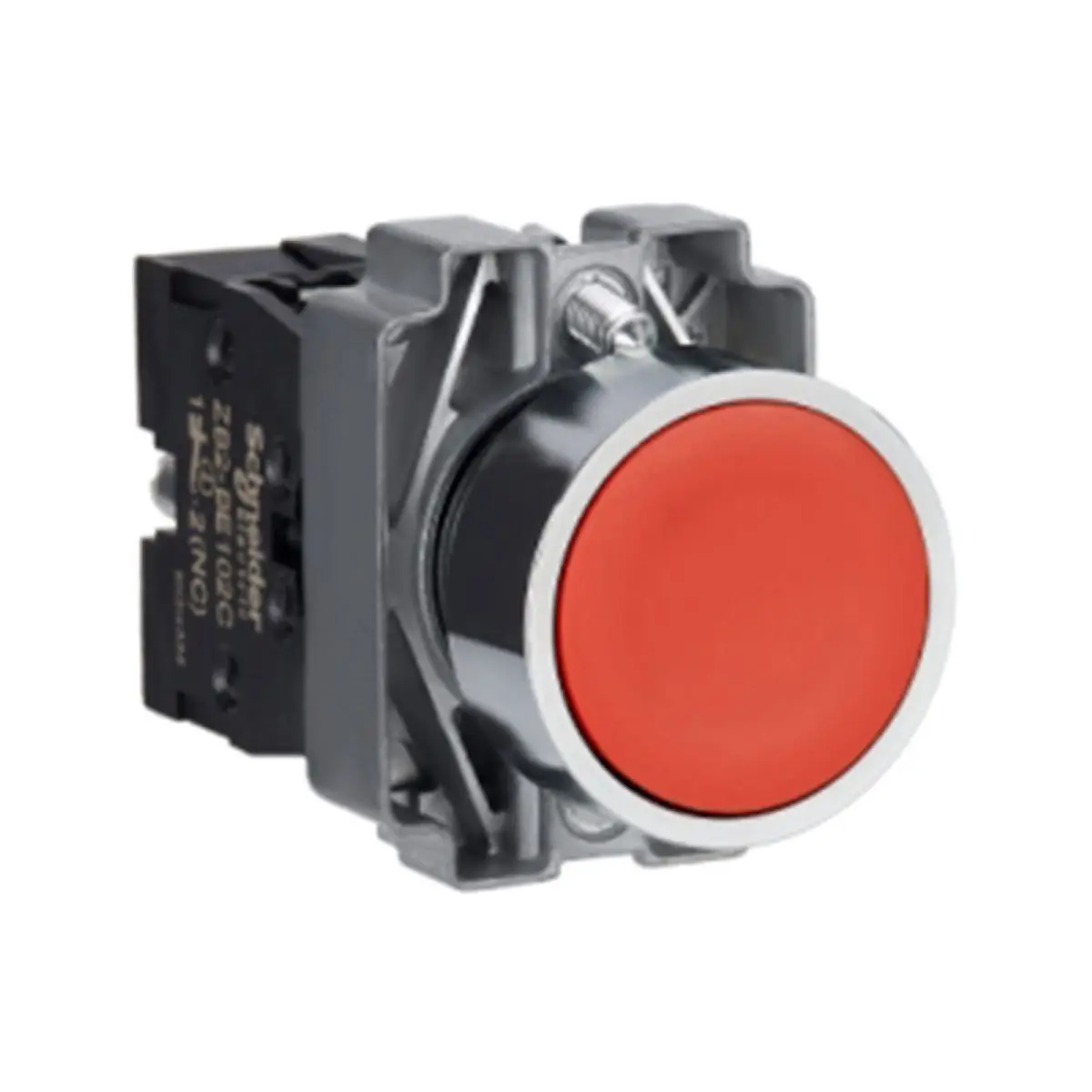 

XB2BA42 XB2BA42C = ZB2BZ102C + ZB2BA4C Красная кнопка Ø 22 — возврат пружины заподлицо — 1 НЗ