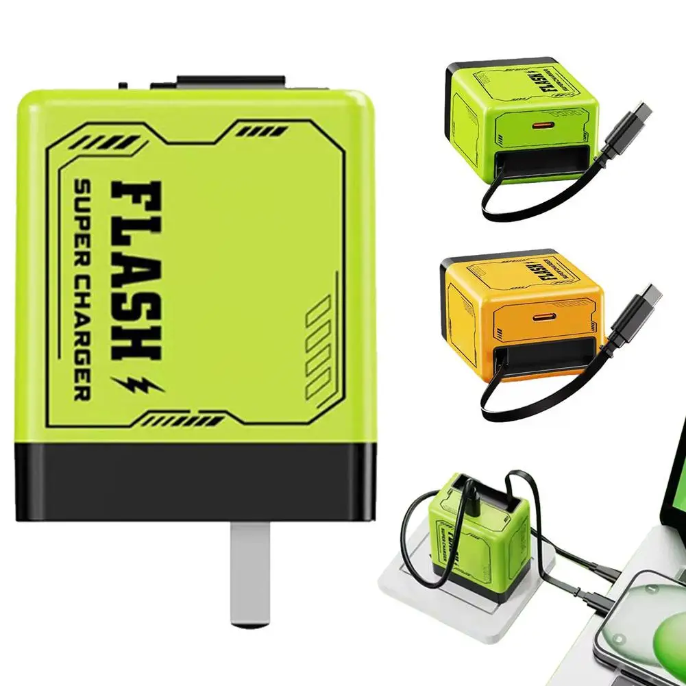 Cargador de pared retráctil de 35W para tableta Andoird con Cable tipo C, enchufe plegable, cargador de teléfono móvil de carga rápida, nuevo G6K3