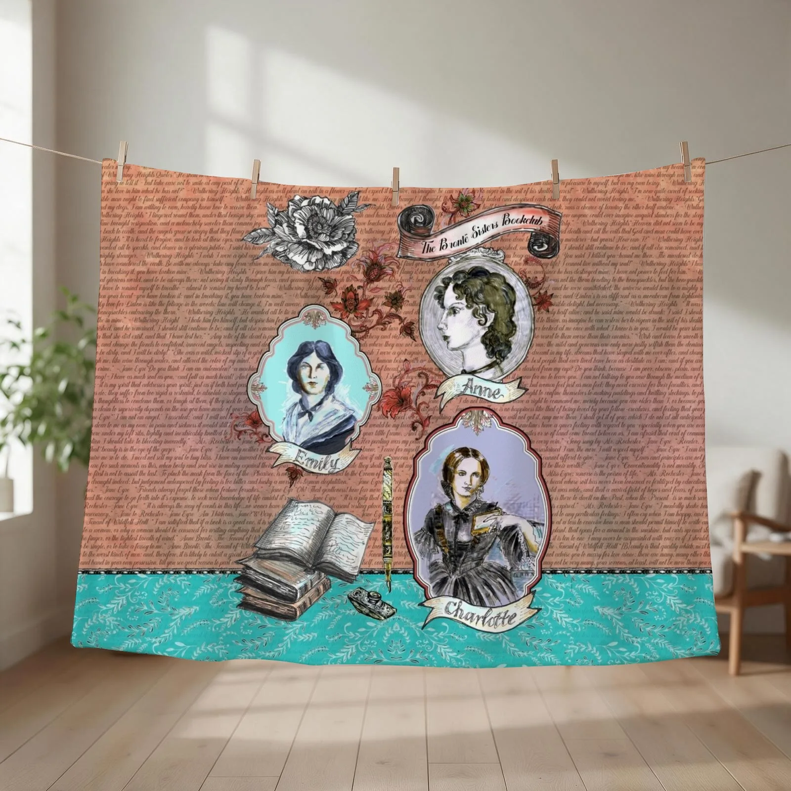 The Bronte Sisters Bookclub - Charlotte Bronte - Emily Bronte - Anne Throw Blanket Blankets For Bed Nap Softest Blankets