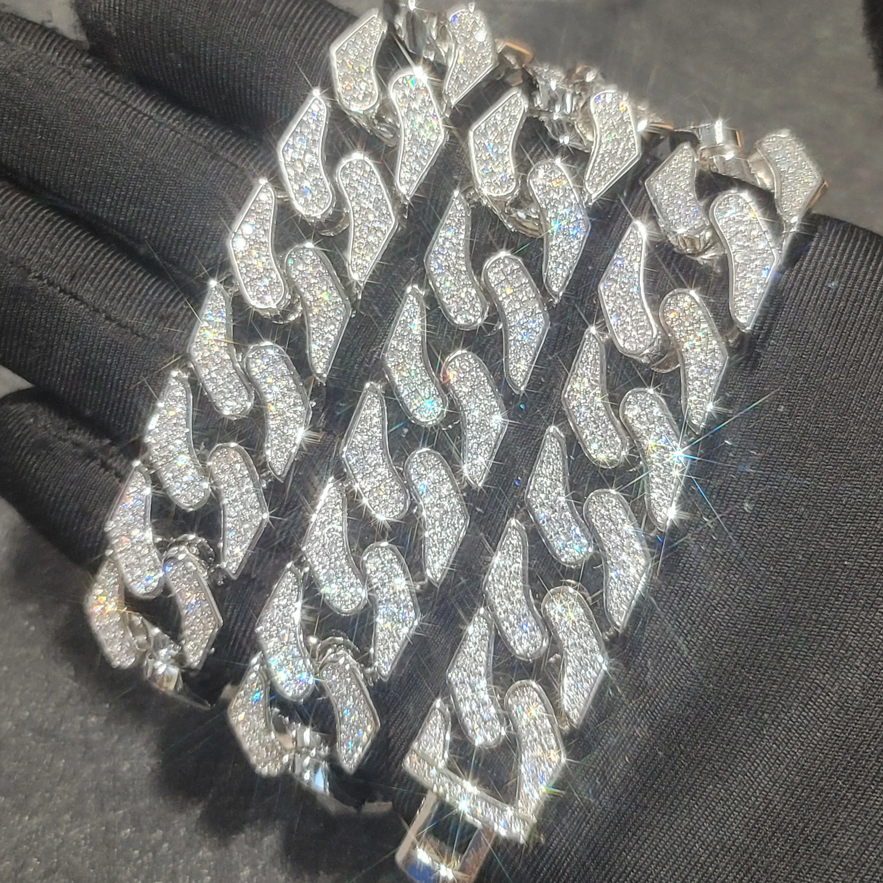 

Модное хип-хоп 15 мм ромб кубинская цепочка с полными бриллиантами ожерелье для женщин и мужчин браслет в стиле панк-рок с откидной крышкой, подарки