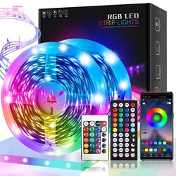 Taśma LED RGB5050 30 diod led/m kontrola aplikacji zmieniająca kolor elastyczna taśma wstążkowa do wystroju pokoju sypialnia dioda podświetlenia telewizora