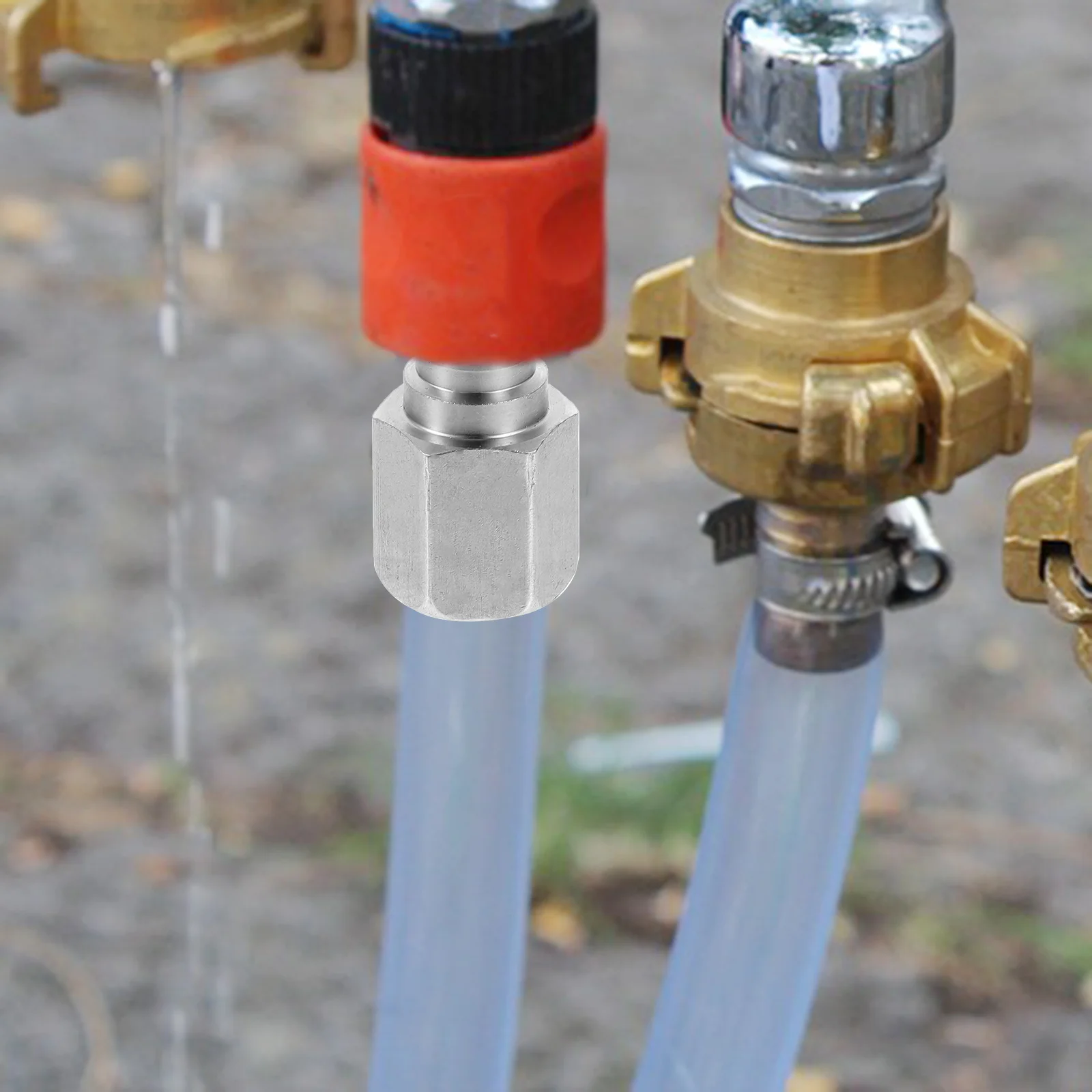 الفولاذ المقاوم للصدأ غسالة الضغط محول التوصيل السريع عدة مادة النحاس دائم سيارة حديقة سقي غسالة الضغط أجزاء #6