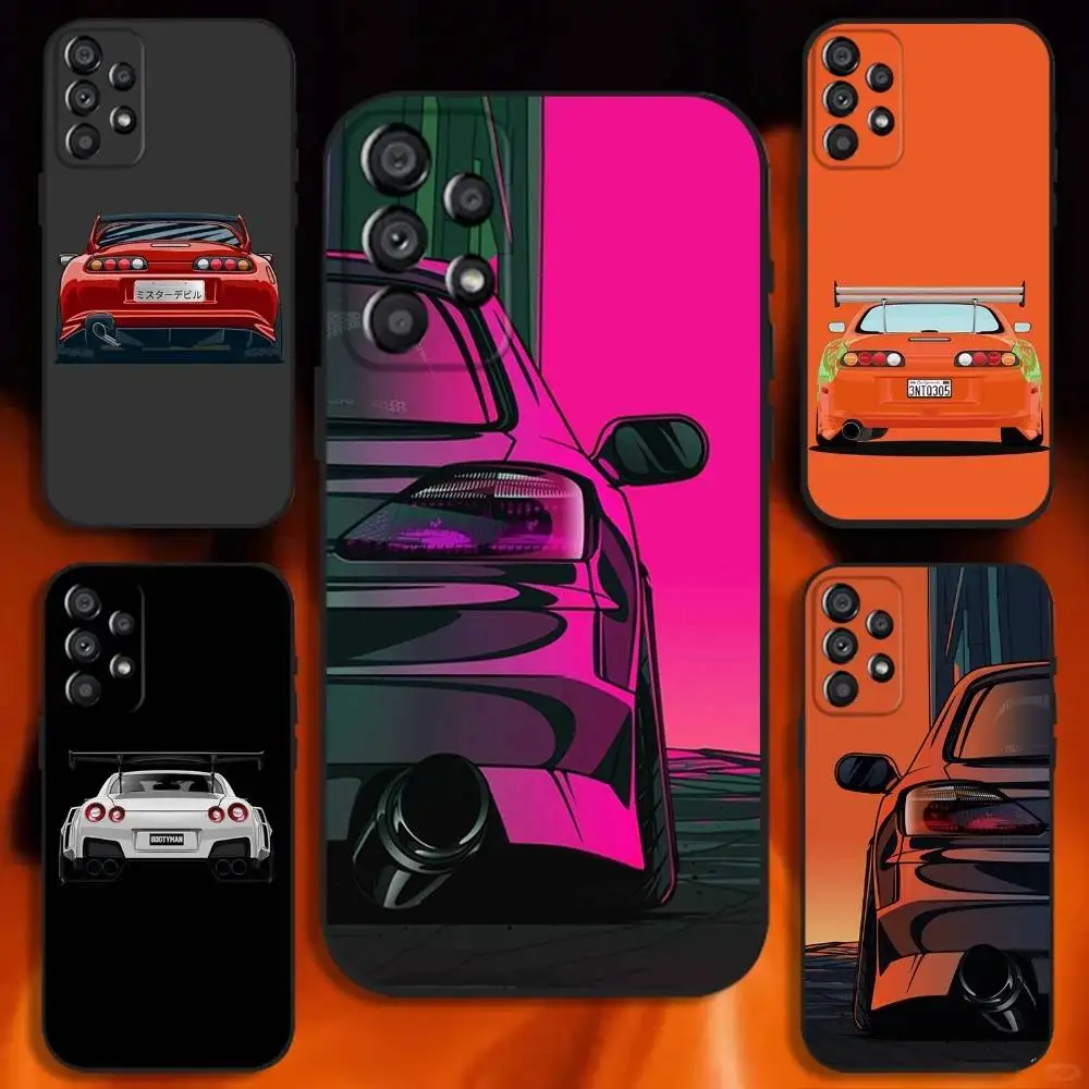 

Japan JDM Sports Cars Comic Cover Phone Case For Samsung Galaxy A20,A21s,A22,A31,A32,A52,A53,A72,73,A80 Soft Black Cover