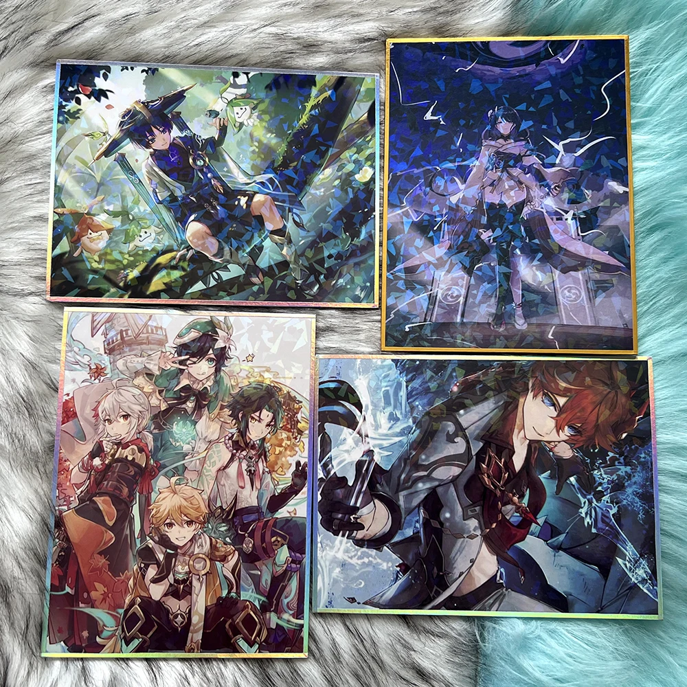 Impact Wanderer Xiao Venti Laser Pictures Cosplay Anime Game Zhongli Raiden Shogun Nahida Fignure Kawaii Gifts Fans Collection