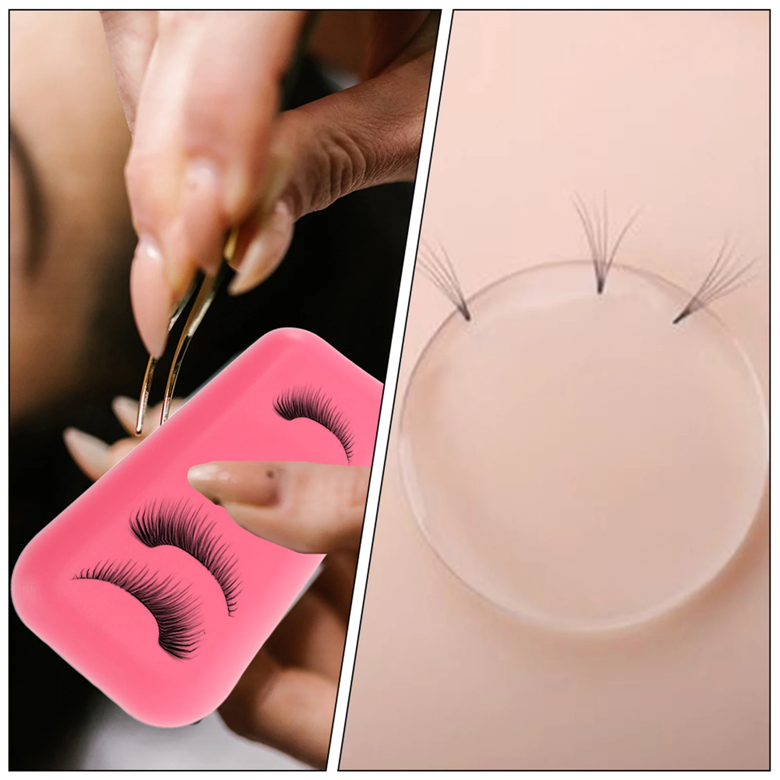6pcs Silicone Pads For Eyelash Extensions False Lash Holders Storage Portable Durable Lash Accessories Practice Kit Eyelash