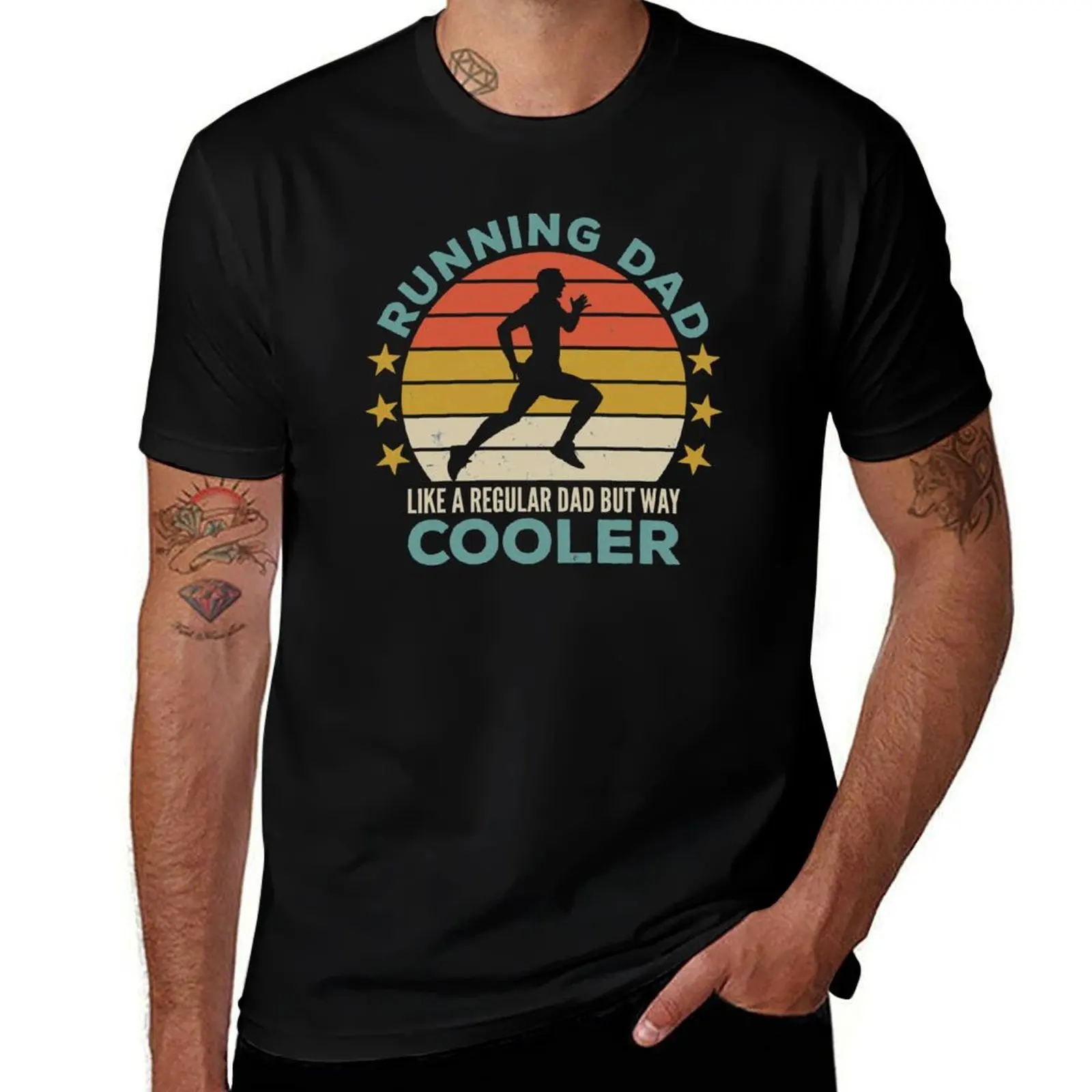 Cool Running Dad - Running Lover Dad - Jogging Father T-Shirt vintage tops shirts graphic tee Men's t-shirts