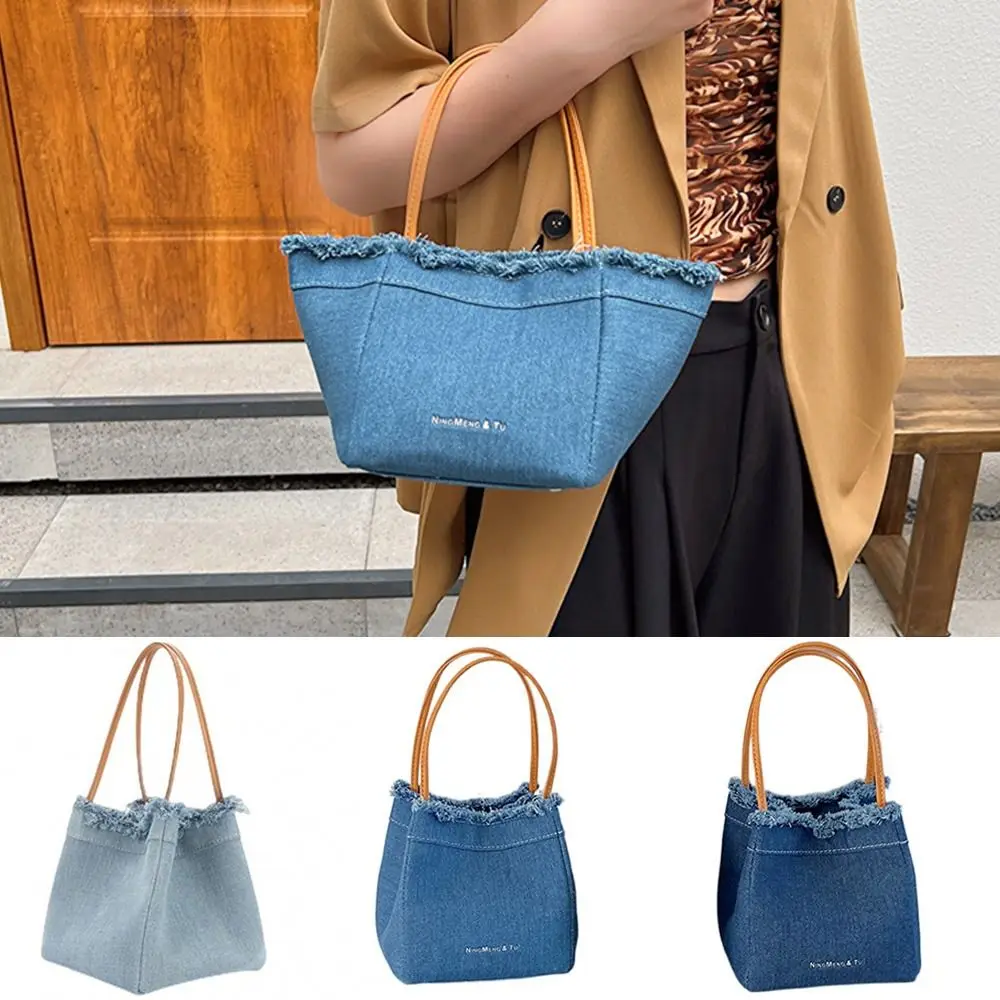 Small Square Bag Denim Bag New Ladies Hand Bags Bucket Bag Tote Bag Large Capacity Women Handbag