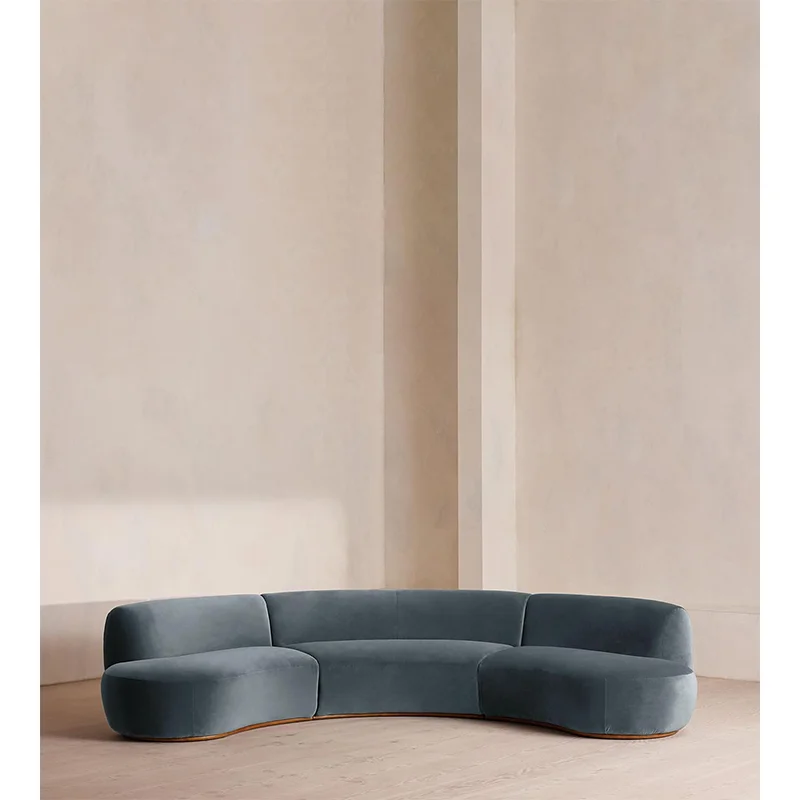 Muebles de sala de estar modernos de diseño minimalista, tapizados en terciopelo, muebles de lujo para sala de estar, sofá modular.