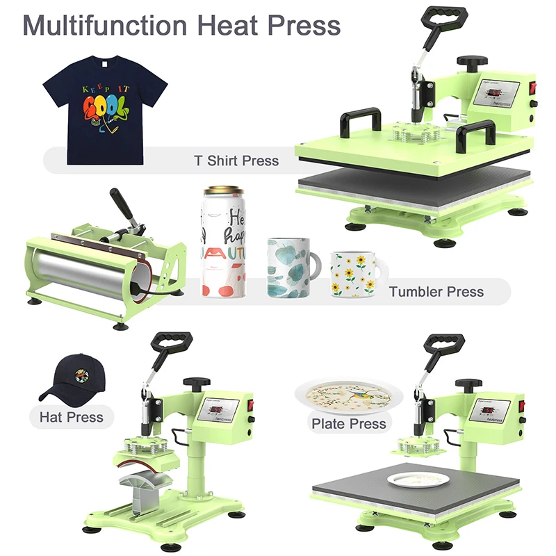 5-in-1 Digital Heat Transfer Printer | Multi-Function Sublimation Heat Transfer Printer | DIY Printing on T-Shirts, Pillows, Hat
