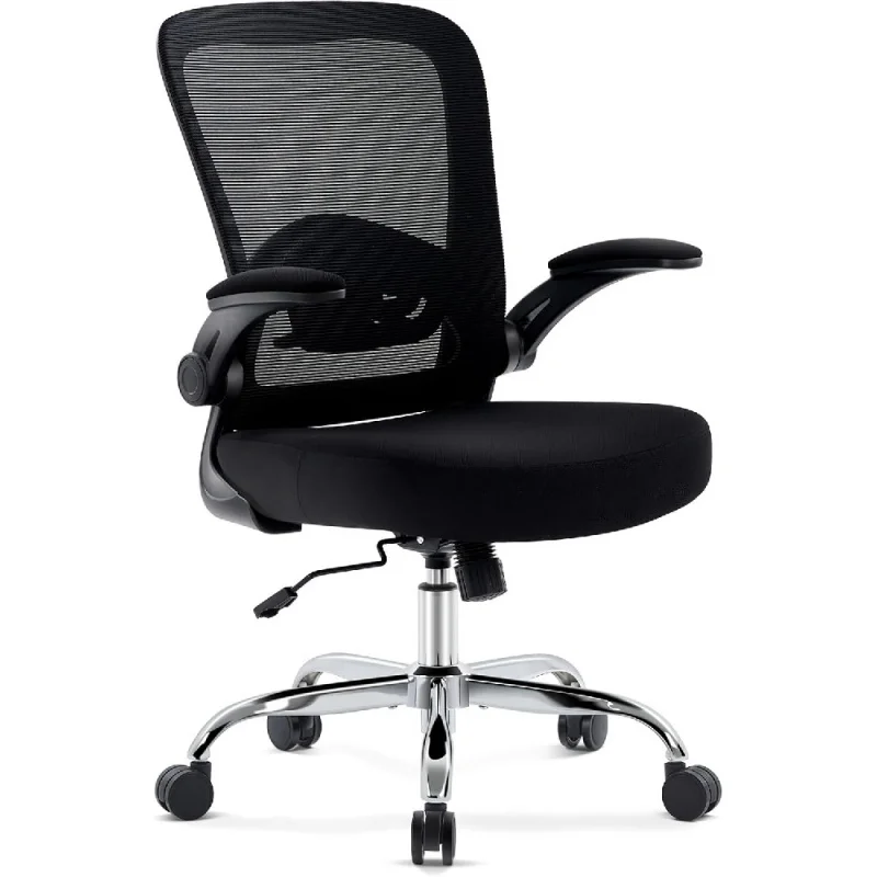

Office Chair,Ergonomic Desk Chair with Adjustable Lumbar Support, Mesh High Back Computer Chair with Flip-up Armrests,Rocking