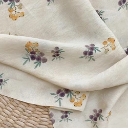 0.5/1/2 Yard Small Fruit Print Fabric Traditional Elegant New Chinese Style for DIY Clothing,Qipao, Dresses,Tablecloths, Curtain